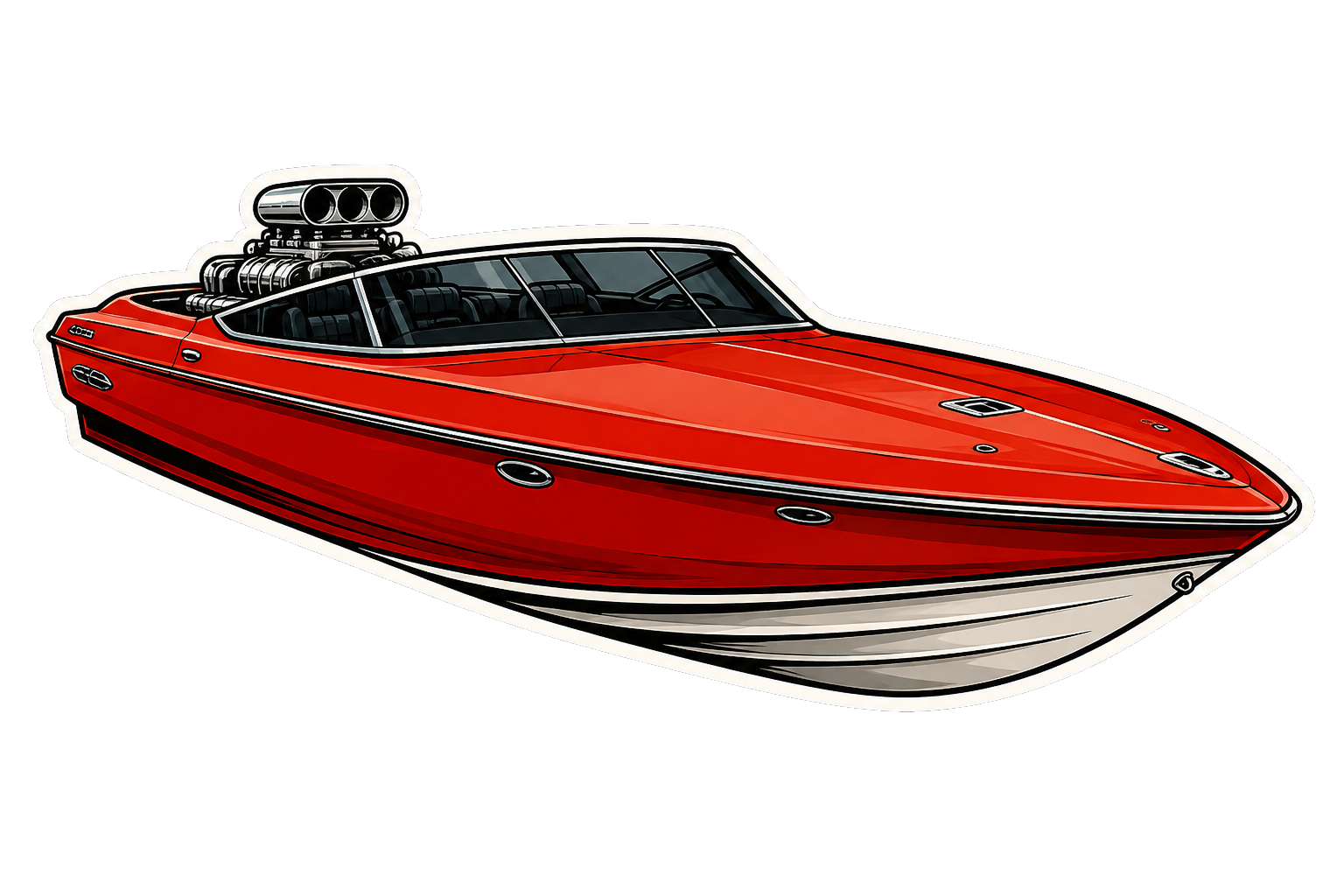 Hot rod boat ready for marine engine service